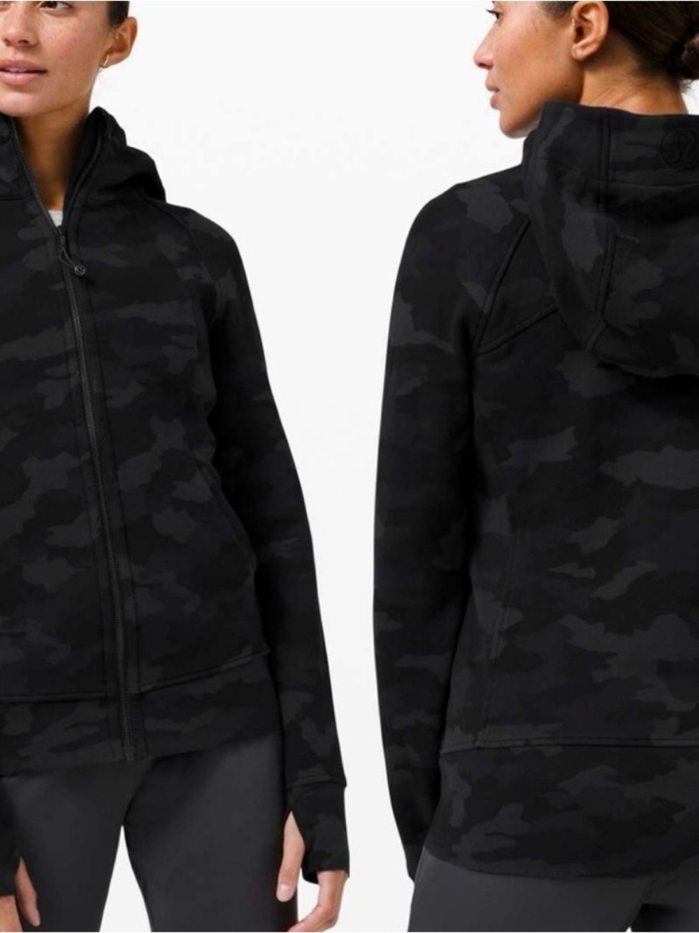 lululemon athletica Black Camo Zip Hoodie Jacket - Picture 2 of 4
